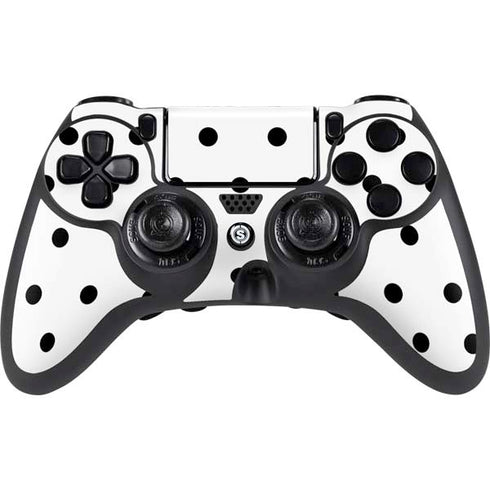 White and Black Polka Dots PlayStation PS4 Skins