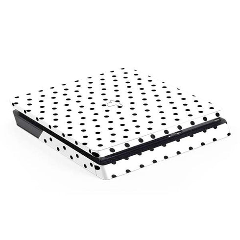 White and Black Polka Dots PlayStation PS4 Skins