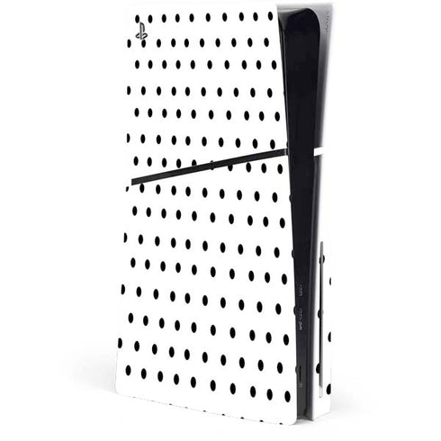 White and Black Polka Dots PlayStation PS5 Skins
