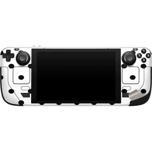 White and Black Polka Dots Steam Deck Handheld Gaming Computer Skin