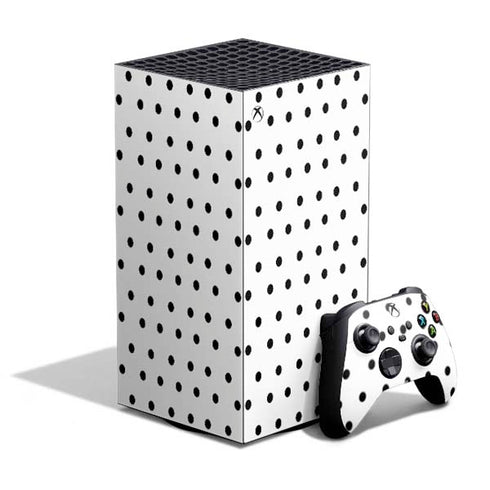 White and Black Polka Dots XBox Series X Digital Edition Bundle Skin
