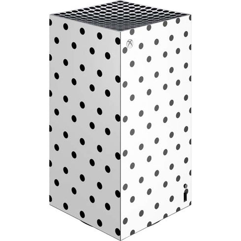 White and Black Polka Dots XBox Series X Digital Edition Console Skin