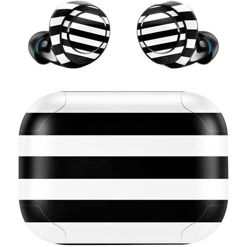White and Black Stripes Amazon Echo Buds Skin