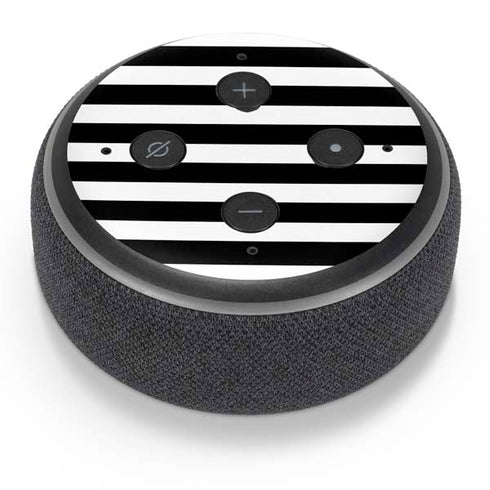 White and Black Stripes Amazon Echo Dot Skin