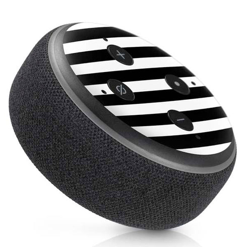 White and Black Stripes Amazon Echo Dot Skin