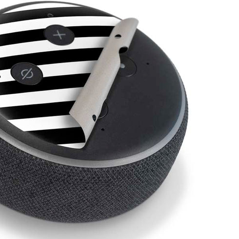 White and Black Stripes Amazon Echo Dot Skin
