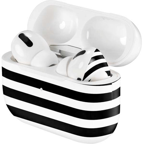 White and Black Stripes AirPods Skins