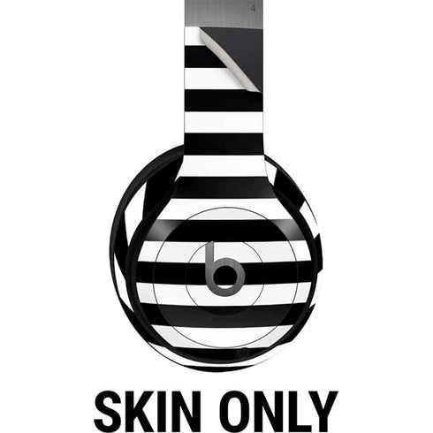 White and Black Stripes Beats Solo 4 Wireless Headphones Skin
