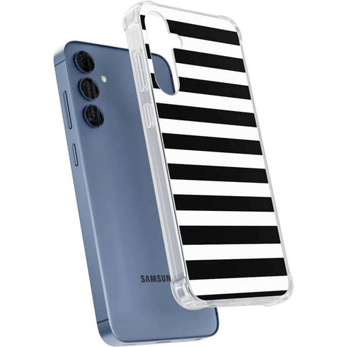 White and Black Stripes Galaxy A35 5G Clear Case