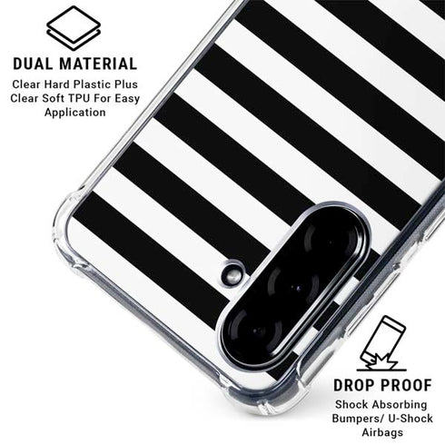 White and Black Stripes Galaxy A36 5G Clear Case