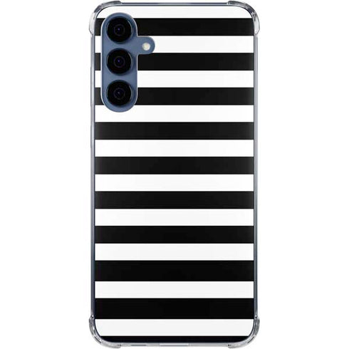 White and Black Stripes Galaxy A55 5G Clear Case