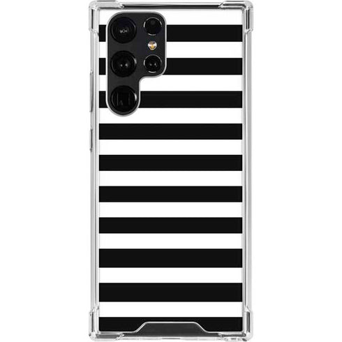 White and Black Stripes Galaxy S23 Ultra Clear Case