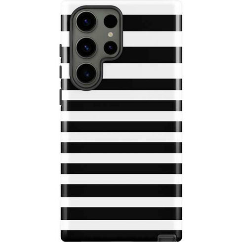White and Black Stripes Galaxy S23 Ultra Pro Case