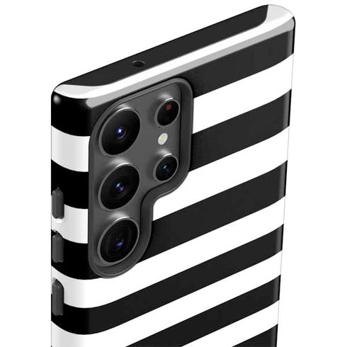 White and Black Stripes Galaxy S23 Ultra Pro Case