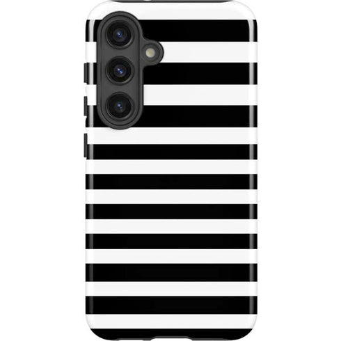 White and Black Stripes Galaxy S25 Plus Impact Case