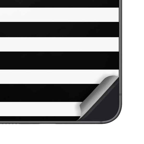 White and Black Stripes Galaxy S25 Plus Skin