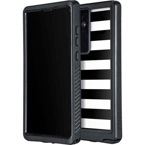 White and Black Stripes Galaxy S24 Ultra Waterproof Case