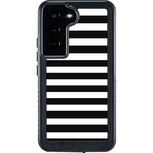 White and Black Stripes Galaxy S24 Waterproof Case