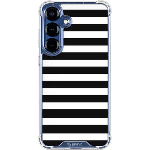 White and Black Stripes Galaxy S25 Plus Clear Case