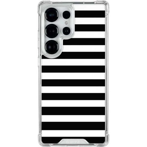 White and Black Stripes Galaxy S25 Ultra Clear Case