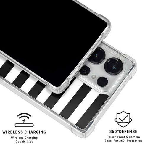 White and Black Stripes Galaxy S25 Ultra Clear Case