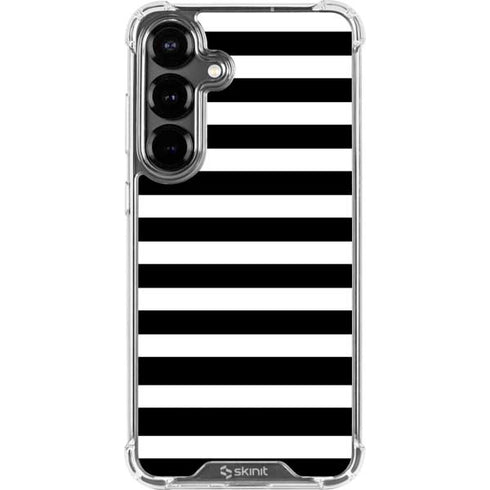 White and Black Stripes Galaxy S26 Clear Case