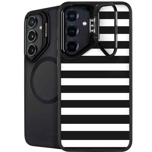 White and Black Stripes Galaxy S26 Kickstand Case