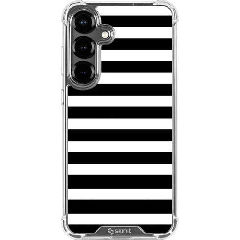 White and Black Stripes Galaxy S26 Plus Clear Case