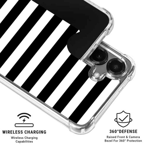 White and Black Stripes Galaxy S26 Plus Clear Case