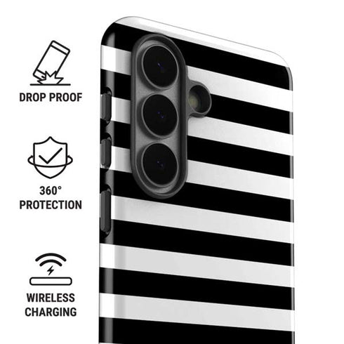 White and Black Stripes Galaxy S26 Plus Impact Case
