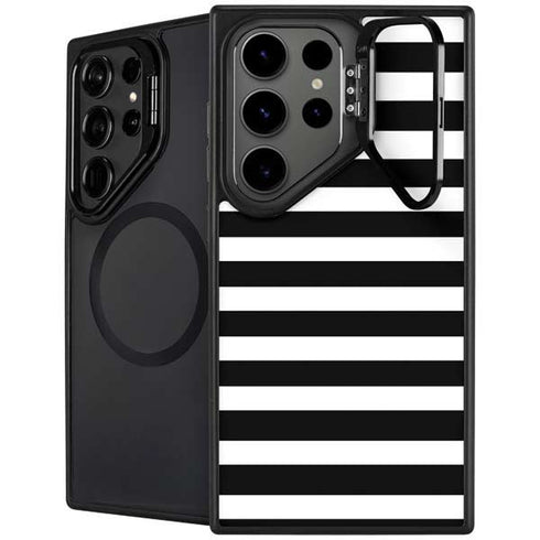 White and Black Stripes Galaxy S26 Ultra Kickstand Case