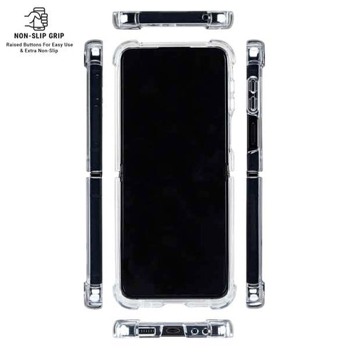 White and Black Stripes Galaxy Z Flip6 Clear Case