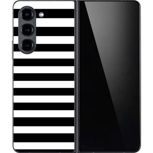White and Black Stripes Galaxy Z Fold5 5G Skin