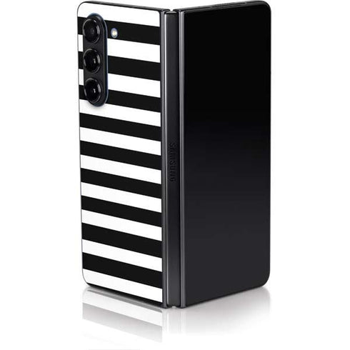 White and Black Stripes Galaxy Z Fold5 5G Skin