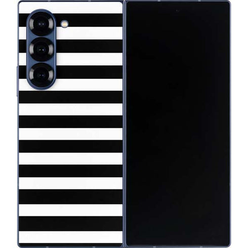 White and Black Stripes Galaxy Z Fold6 Skin