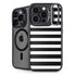 White and Black Stripes iPhone 13 Pro Max Kickstand Case