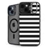 White and Black Stripes iPhone 14 Kickstand Case