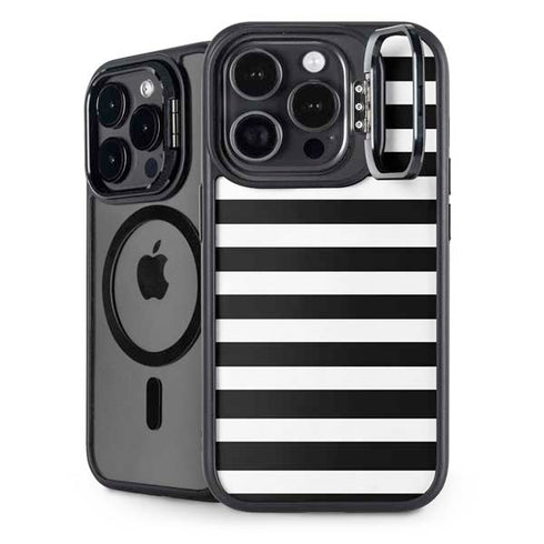 White and Black Stripes iPhone 14 Pro Kickstand Case