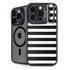 White and Black Stripes iPhone 14 Pro Max Kickstand Case