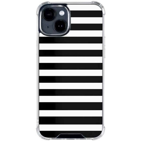 White and Black Stripes iPhone 15 Clear Case
