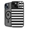 White and Black Stripes iPhone 15 Plus Kickstand Case