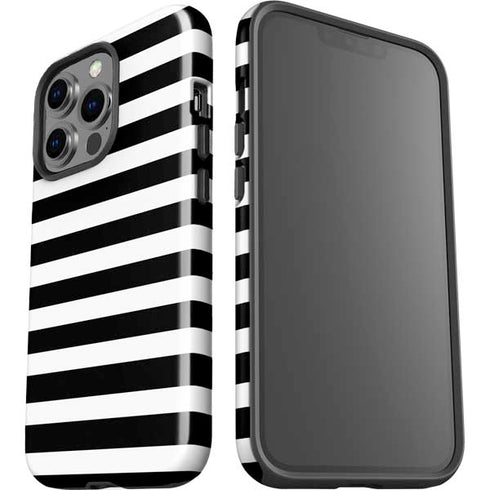 White and Black Stripes iPhone 15 Pro Impact Case