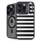 White and Black Stripes iPhone 15 Pro Max Kickstand Case