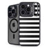 White and Black Stripes iPhone 15 Pro Max Kickstand Case