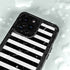 White and Black Stripes iPhone 15 Pro Waterproof Case