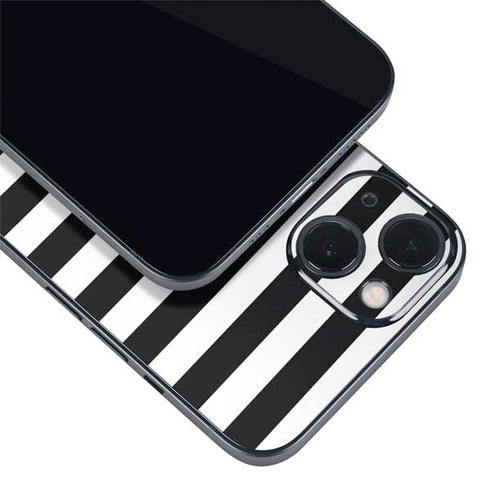 White and Black Stripes iPhone 15 Skin