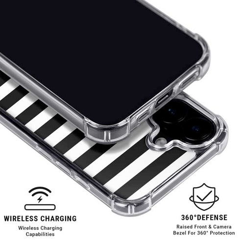 White and Black Stripes iPhone 16 Clear Case