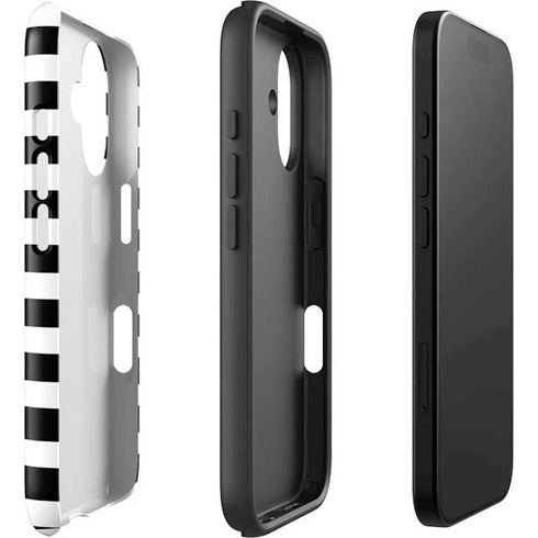 White and Black Stripes iPhone 16 Plus Impact Case