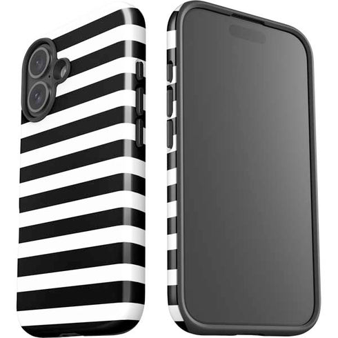 White and Black Stripes iPhone 16 Plus Impact Case