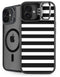 White and Black Stripes iPhone 16 Plus Kickstand Case